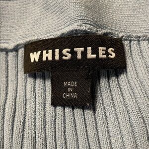 Whistles Soft Blue Ribbed Knit Top